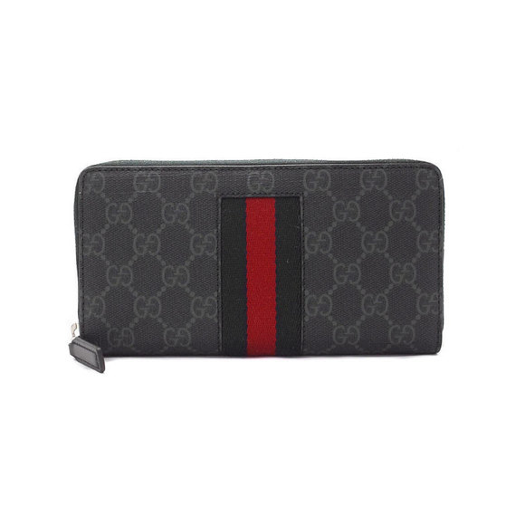 Gucci Supreme Black GG Zip Long Wallet Web - Picture 1 of 5